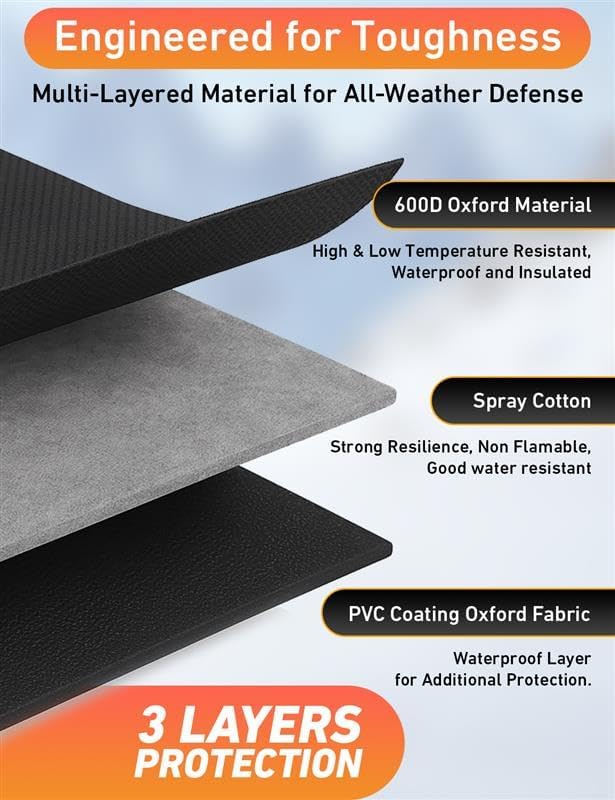 EcoNour Car Snow Cover Compatible for Audi A3 | Windshield Cover for Ice and Snow with S-Hook Straps | Heavy-Duty 600D Oxford Winter Car Cover, Waterproof & Anti-Slip