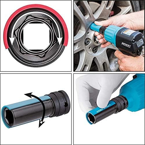 HAZET Socket Wrench Bit 903SLG-21 I Drive: Square and External Hexagon Drive for Vehicle and Car Tire Change, Width Across Flats: 21mm/0.83 Inches I For Machine Operation