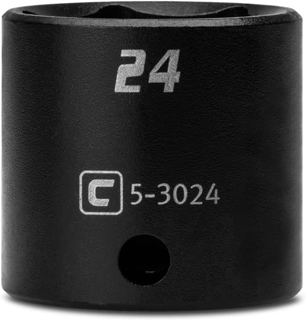 Capri Tools 24 mm Shallow Impact Socket, 3/8-Inch Drive, 6-Point, Metric