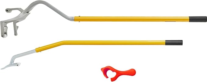 VEVOR Steel Tire Mount Demount Tool 22.5" to 24.5" Semi Tire Changing Tool with Extra Bead Holder, Tubeless Truck Bead Breaker Manual Tire Changing Tools for Car Repairing (Yellow)