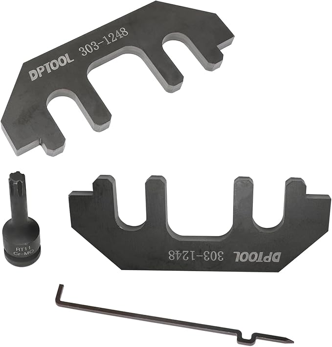 DPTOOL Camshaft Holding Tool Timing Alignment Holder Tool Kit Compatible with Ford Lincoln Mercury 3.5L 3.7L 4V Engines Replace 303-1248 303-1530 OTC 6682 with RT11 Removal Socket and Portable Case