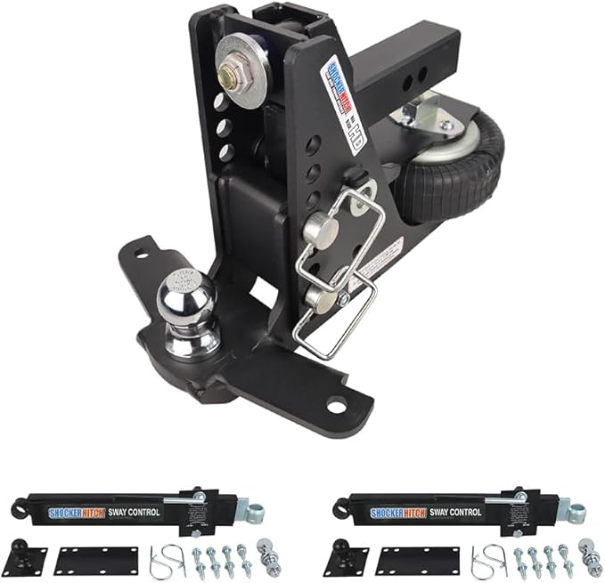 Shocker HD Max Air Drop Hitch & Sway Control Towing Kit, Fits 2-1/2"Hitch Has 2" Ball