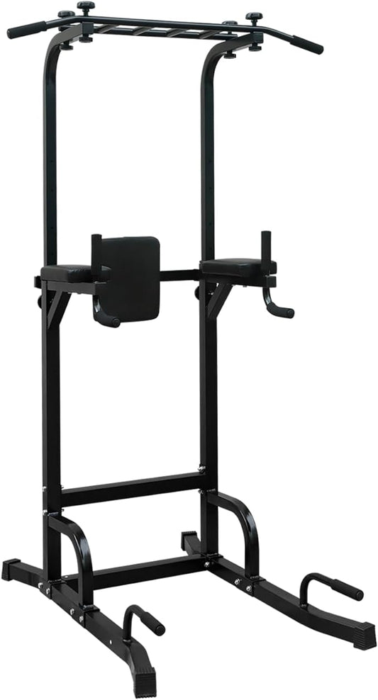 Power Tower Pull Up Bar Station,Height Adjustable Multi-Function Dip Station for Home Gym Strength Training Fitness Workout Equipment