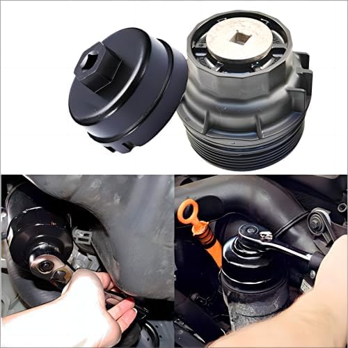 Oil Filter Wrench for Toyota,Lexus,RAV4,Camry,Tundra,Highlander,Sienna and More-Cup Style Oil Filter Cap Removal Socket Tool for 2.5-5.7L Engine with 64.5mm Cartridge Style Oil Filter Housing