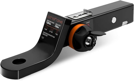 Endo-Hitch Trailer Ball Mount, Reduce Sway Anti-Rattle, 2" Drop Hitch Without Ball Fit 1 inch Hole for 2" Receiver, Tow Hitch with Lock, 7500 LBS GTW