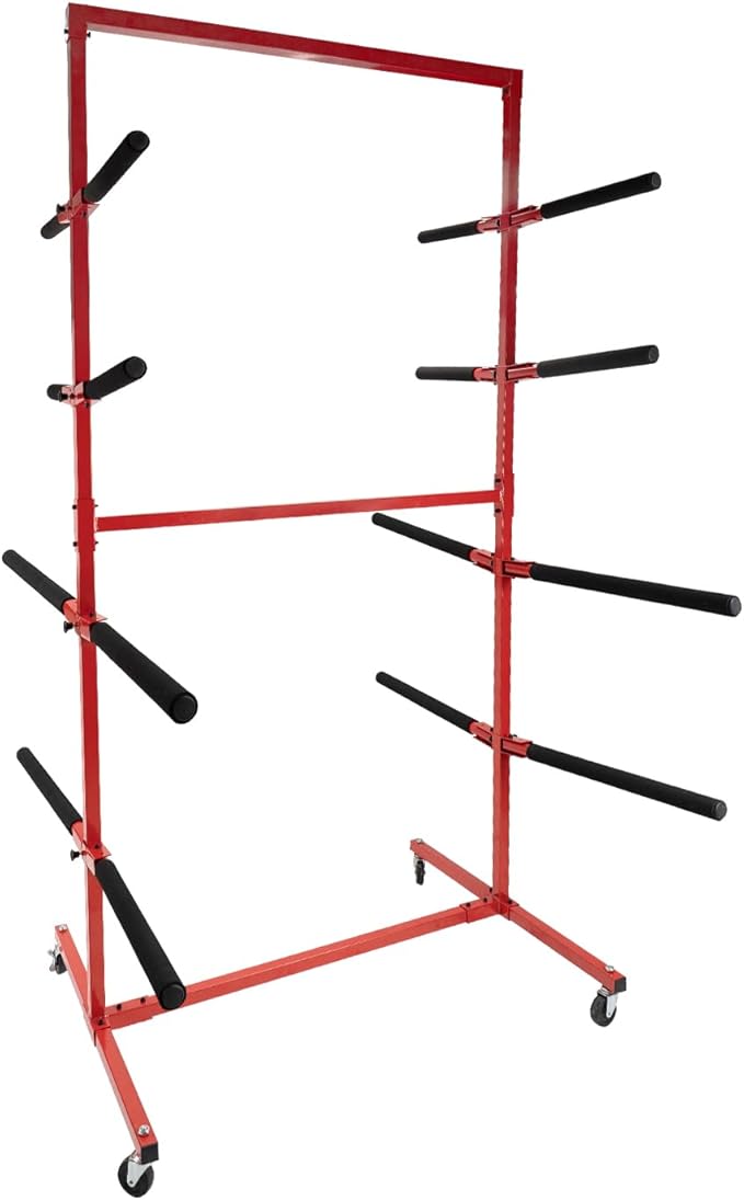 Floor Mobile Bumper Storage Rack, Heavy Duty Utility Double Sided Bumper Storage Dolly with Wheels Space Saving for Automobile Parts Storage