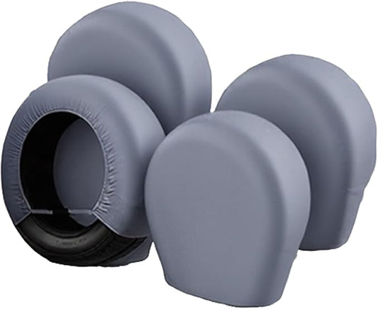 UIRWAY RV Cover Travel Trailer 4 Tire Covers Tongue, Gray Upgraded Oxford Camper Cover, Windproof Rip-Stop Heavy-Duty Camper Cover, Weatherproof & Anti-UV