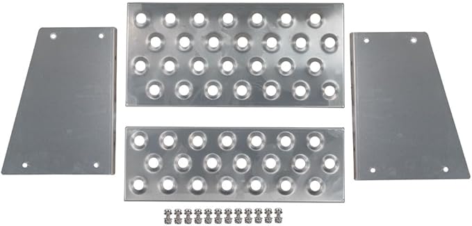 Mytee Products Aluminum Steps Replacement Part for 18" Wide Saddle Tool Box – 2 Pc Set, 12-Gauge Punched Plate Design, Bolt-On Installation, Anti-Slip Grip, Solid Welded Seams, Corrosion Resistant