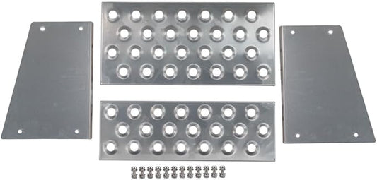 Mytee Products Aluminum Steps Replacement Part for 18" Wide Saddle Tool Box – 2 Pc Set, 12-Gauge Punched Plate Design, Bolt-On Installation, Anti-Slip Grip, Solid Welded Seams, Corrosion Resistant