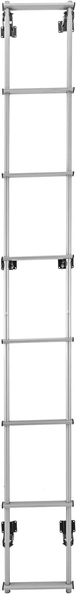 RecPro RV Toy Hauler Low Profile Universal 106.5" Collapsible Ladder with Hinges (Silver)