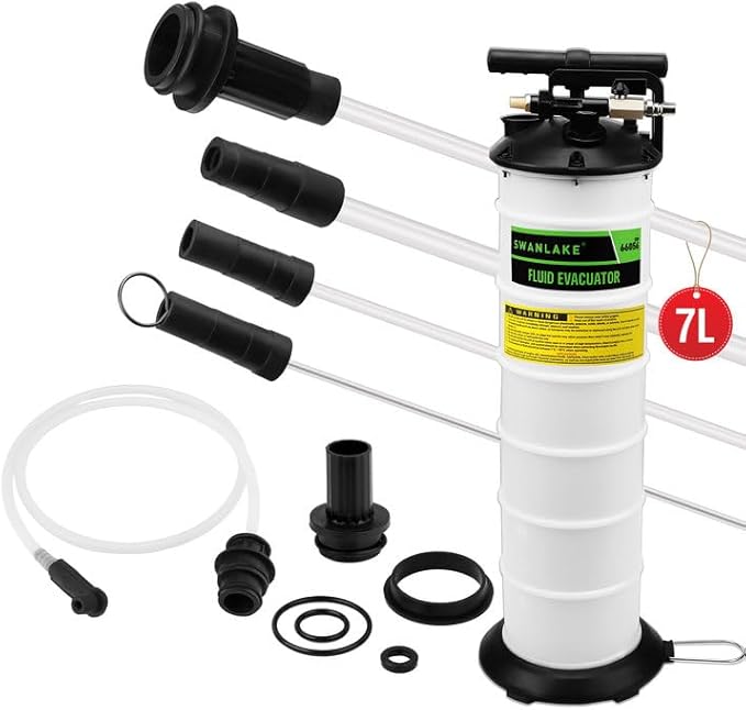 SWANLAKE 7 Liter Pneumatic/Manual Fluid Extractor Pump, Oil Changer Vacuum Fluid Extractor, Oil Change & Fluid-Change Tool