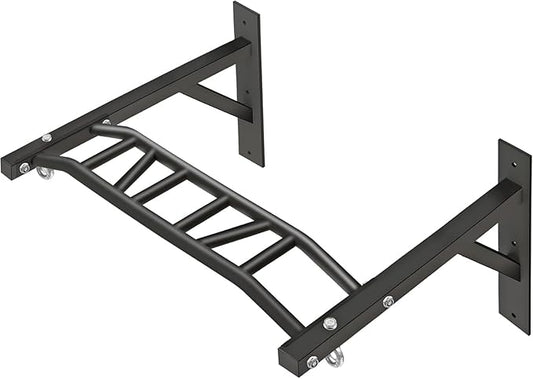 Wall Mounted Pull Up Bar Chin Up bar Multifunctional Adjustable Dip Station for Indoor Home Gym Workout, Power Tower Set Training Equipment Fitness Dip Stand Supports to 440 Lbs (Black)