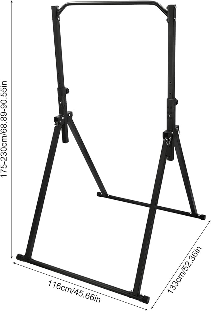 440lbs Foldable Pull Up Station, Height Adjustable Pull Up Bar for Home Gym, Multi-Function Workout Training Equipment