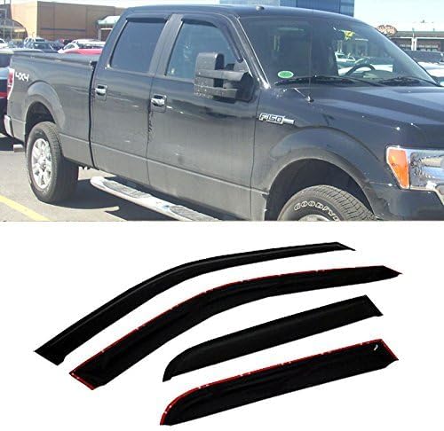 Wind Deflector Compatible with 2009-2014 Ford F150 Super Crew Cab Sun/Rain Guards Window Visors 4pcs 94155