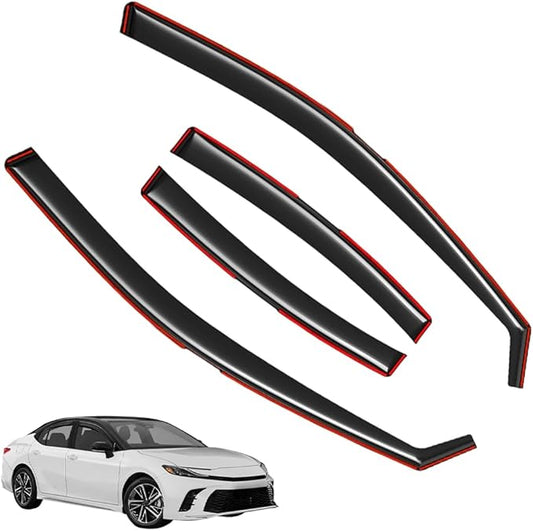 in-Channel Window Visors Rain Guards FIT Toyota Camry Side (2025-2026) – 4-Piece in-Channel Dark-Smoke Polycarbonate Vent Deflectors