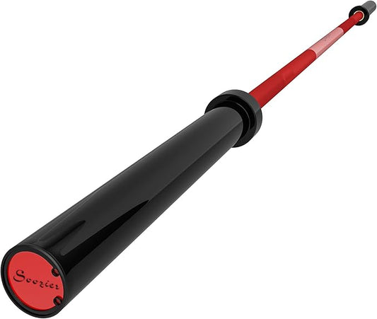 Soozier 7.2ft Barbell Bar, 2 Inch Weight Bar, 44 lbs with Rotating Sleeves and Non-Slip Knurling Grip, 1500lbs Weight Capacity for Weightlifting & Strength Training