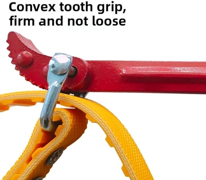 8" Adjustable Strap Wrench Tool for Oil Filter, Water Filter, Fuel Filter, Whole House Filter, and RV Sewer Hose - Multi-Purpose Rubber Band Wrench with Non-Slip Grip