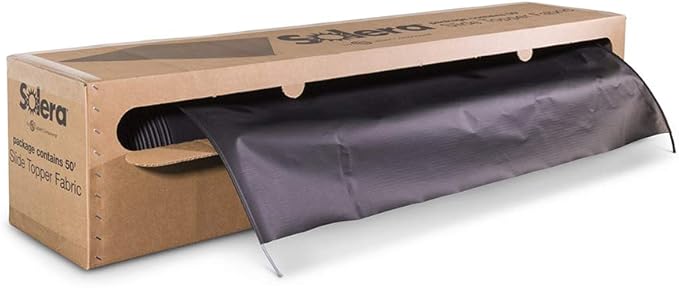 Solera Universal Slide-Topper Replacement Cut-to-Fit Fabric for 5th Wheel RVs, Travel Trailers, Motorhomes, 50' x 48" roll, Black - 432253