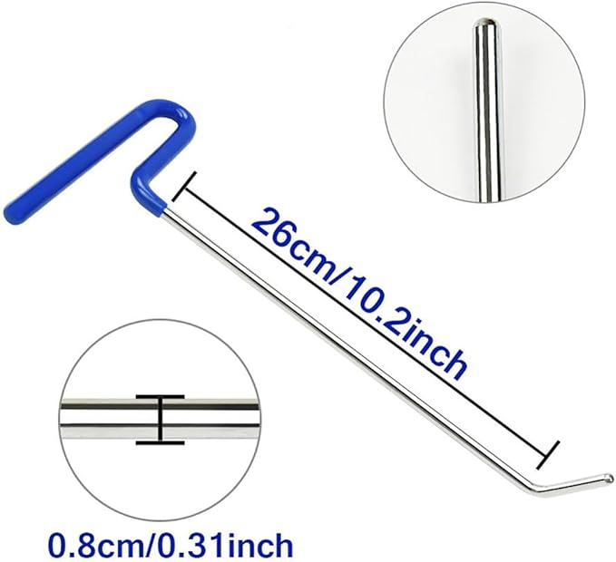 LadyRosian 14PCS Paintless Dent Repair Kits Dent Repair Rods Stainless Steel Tools with Accessory for Car Auto Body Dents Hail Damage Removal Set
