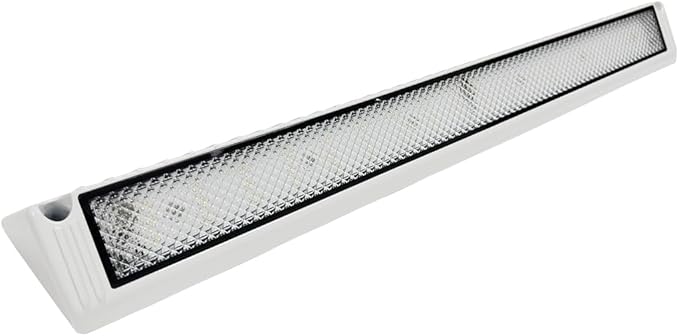 LED RV Lights Exterior, 22.4 Inch Camper Outdoor Replacement Lighting Fixture, 12V/24V DC 6000K Down Angle Flood Beam, for RVs Trailer Motorhome Campervan, White Finish, 1 Pack