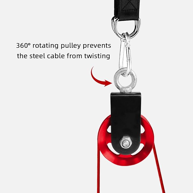 LAT and Lift Pulley System, Weight Cable Machine for Power Cage & Squat Rack, LAT Pulldown Attachments for Triceps Pull Down, Biceps Curl, Back & Forearm Workouts - Home Gym Equipment