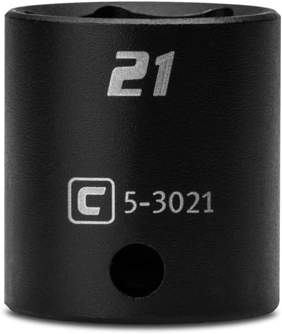Capri Tools Shallow Impact Socket, 3/8-Inch Drive, 6-Point, Metric (21 mm)