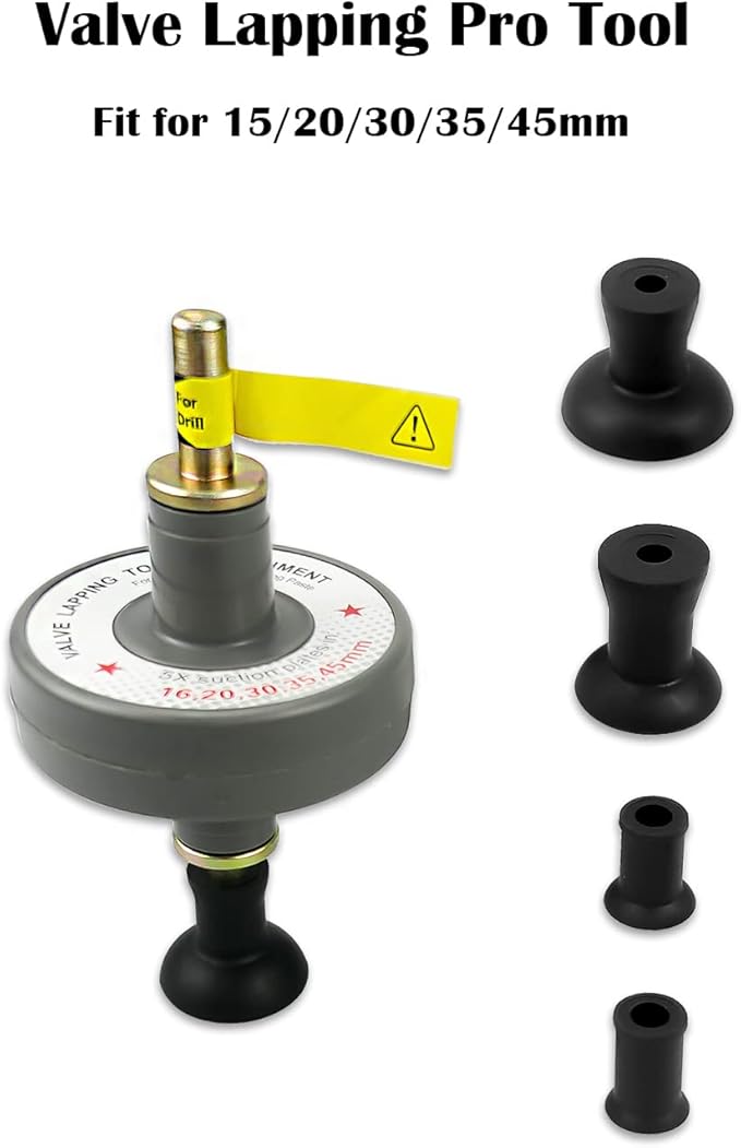 Valve Lapping Tool Kit Small Engine Valve Lapping Tool Attachment for Automobiles Motorcycles Atvs and Small Engines with 4 Suction Plates