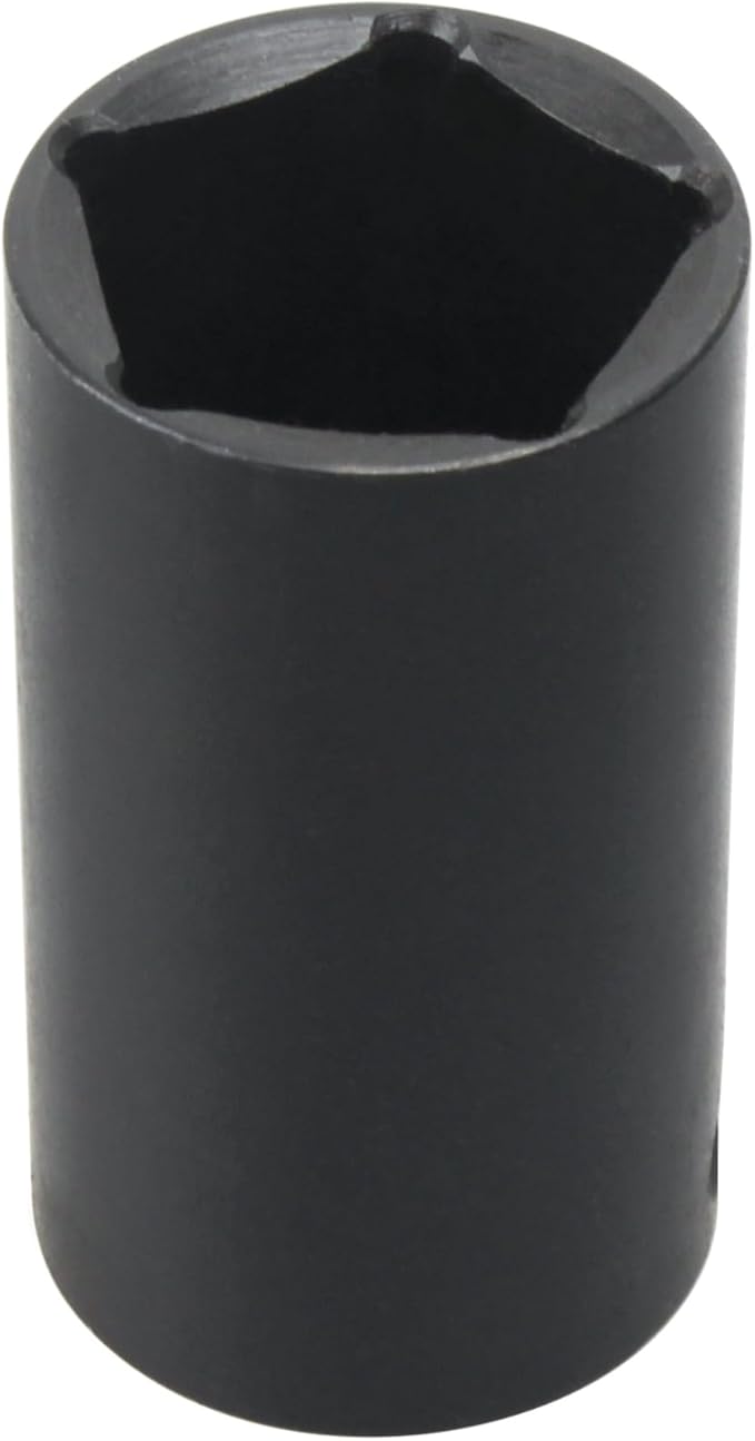 Pentagon Socket, 3/8-Inch Drive 13/16-Inch 5-Point Impact Socket Tool for Pentagonal Nuts, Curb Boxes, Water Meters, Fire Hydrants