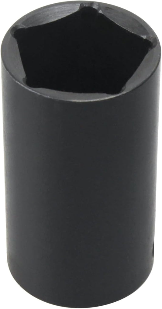 Pentagon Socket, 3/8-Inch Drive 13/16-Inch 5-Point Impact Socket Tool for Pentagonal Nuts, Curb Boxes, Water Meters, Fire Hydrants