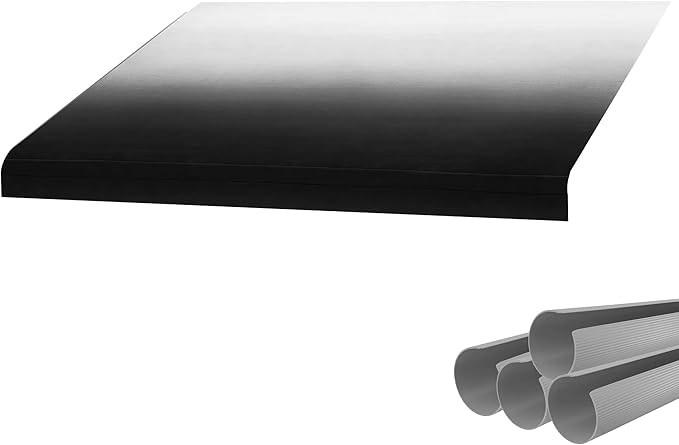 RecPro RV Awning Fabric with Awning Cover Kit | 12-22 Foot Camper Awning | Charcoal | 8' (96") Length RV Awning Replacement | Heat Sealed | 3 Year Warranty (14 Feet (13'1" Actual), Gray Awning Cover)