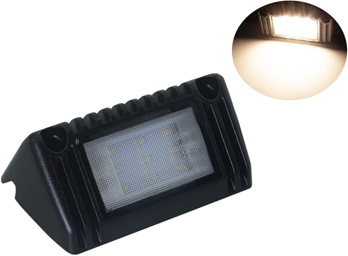 Raycharm 5" RV & Camper Exterior LED Work Light Fixture, 40° Down Angle Flood Beam, 3000K Warm-White, 12V/24V DC, High Lumen Output Low Current Draw, Aluminum Housing Black Finish, 1-Pack
