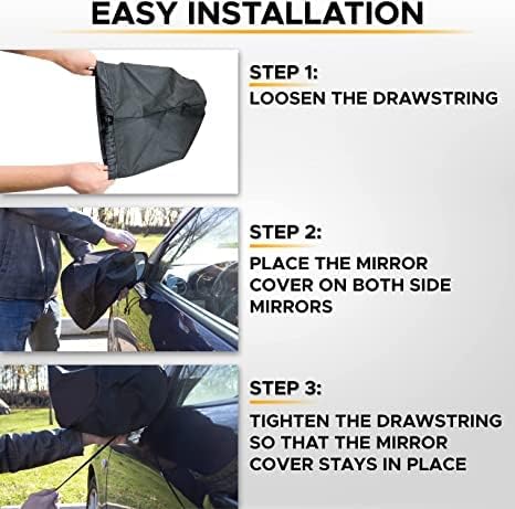 EcoNour Windshield Cover for Ice and Snow | Windshield Snow Cover with Side Mirror Cover & Wiper Protection | Oxford Fabric Winter Cover for Cars, SUVs, Trucks | Medium (69"x42")