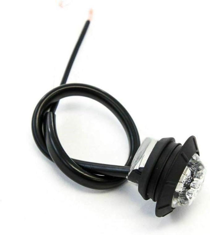 KEING 10 Pack Sealed Waterproof Mini Round 3/4 Inch White LED Marker lights Signal Light 12V for Trailer Truck Bus Pickup Van ATV RV Lorry Caravan, 5 Years Warranty