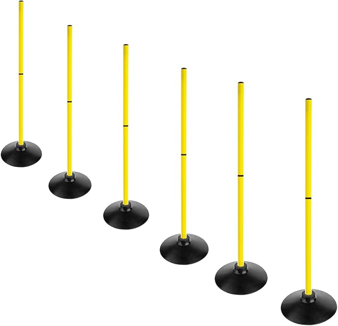Soccer Agility Poles Set Detachable Sports Trainning Speed Pole Slalom Poles with Rubber Base Sport Traning Equipment
