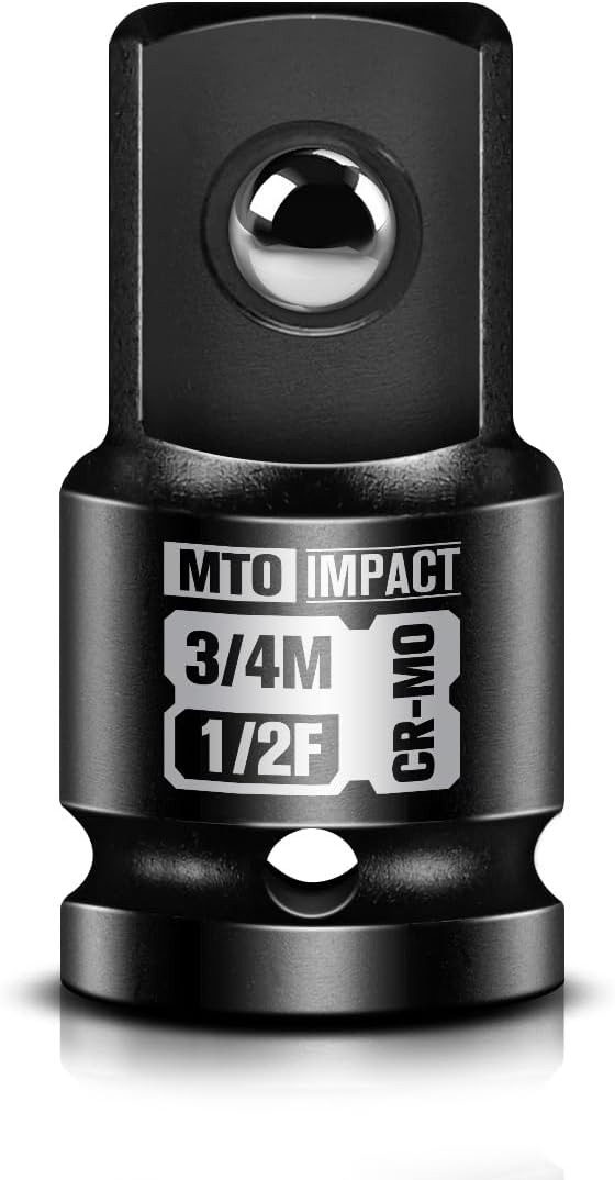 MTO 1/2" Female to 3/4" Male Impact Socket Adapter, 1/2-Inch Impact Socket Adapter, Chrome Molybdenum Alloy Steel