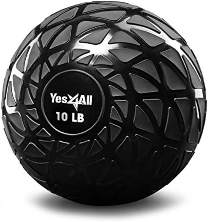 Yes4All Slam Balls, 10-40lb Weighted Ball Weight, Durable PVC Sand Filled Workout Dynamic Slam Ball for Core Strengthen