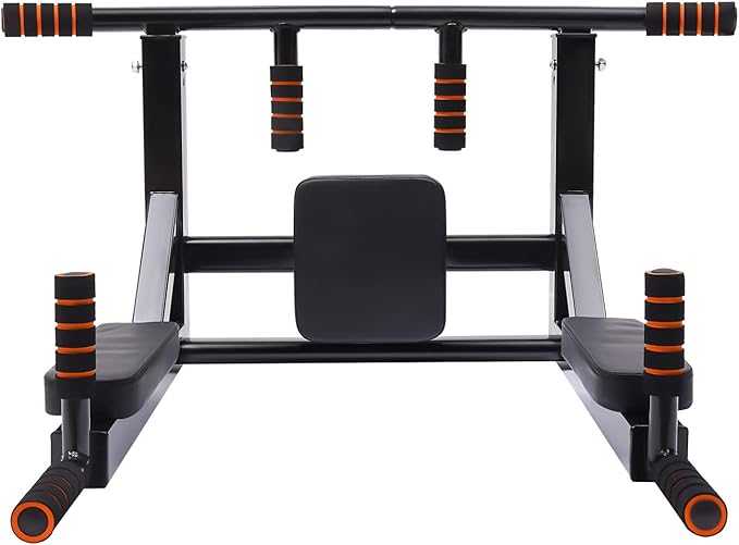 Wall Mounted Pull Up Bars, Supports to 440 Lbs, Multifunctional Dip Station, Strength Training Pull-Up Bars for House, Office, Gym