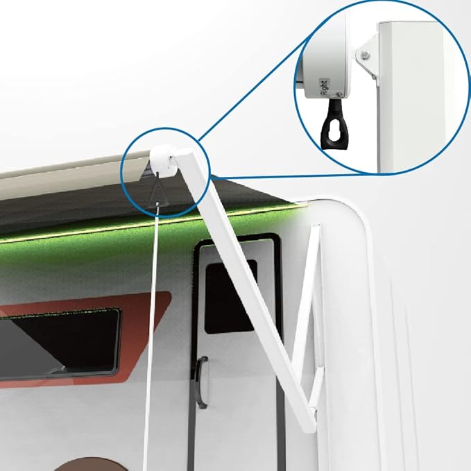 Suncode White Motorized RV Awning Modular Retractable RV Awning Complete Kit for RV,5th Wheel,Travel Trailers,Toy Haulers,and Motorhome RV Trailer Awning -19x8Ft-Burgundy Fade