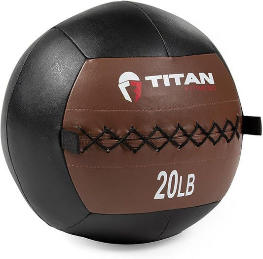 Titan Fitness Soft Leather Medicine Wall Ball Durable, Endurance, Cardio, Core Strength