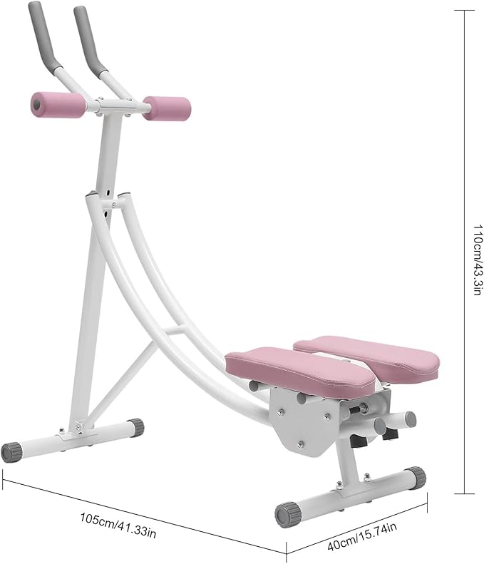 Abdominal Crunch Coaster, Height Adjustable Ab Trainer Abdominal Whole with LCD Monitor & Six Silent Rollers, Body Workout Machine for Home, Companies, Gyms