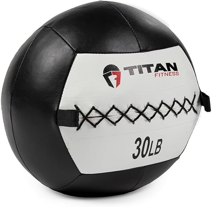 Titan Fitness Soft Leather Medicine Wall Ball Durable, Endurance, Cardio, Core Strength