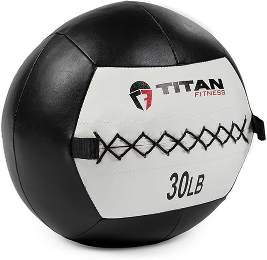 Titan Fitness Soft Leather Medicine Wall Ball Durable, Endurance, Cardio, Core Strength