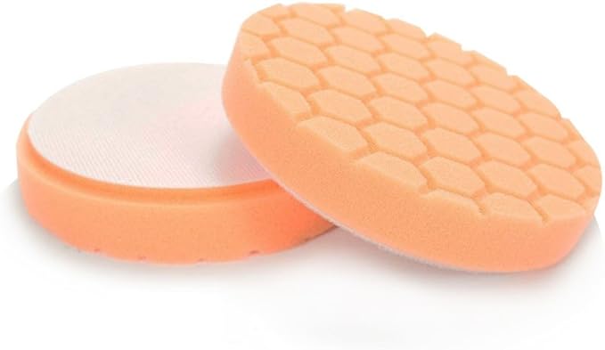 Chemical Guys BUFX_102HEX6 BUFX_102_HEX6 Hex-Logic Medium-Heavy Cutting Pad, Orange (6.5 Inch Pad Made for 6 Inch Backing Plates), 1 Pad Included
