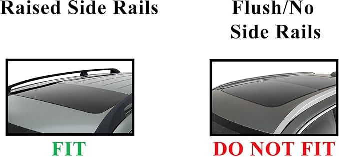 BrightLines 53" Universal Crossbars Roof Racks Compatible with Raised Roof Side Rails for Kayak Luggage ski Bike Carrier, a Set of 2 (Silver)