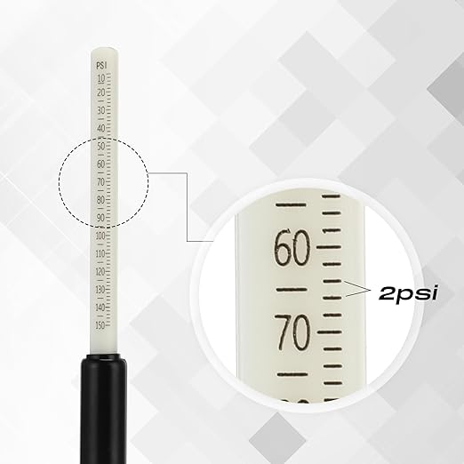 Tallew 10 Pack Dual Head Tire Pressure Gauge Heavy Duty Air Pressure Tire Gauge for Auto Truck Car RV Van Gage Range 10-150PSI, 1-10Bar (Black)