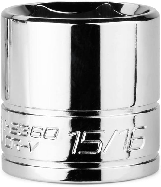 Capri Tools 15/16 in. Shallow Socket, 3/8-Inch Drive, 6-Point, SAE