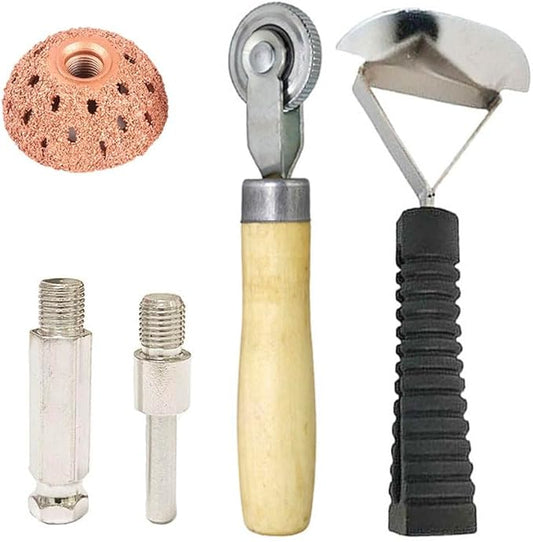 Tire Repair Tools Tire Buffing Wheels 42 mm Tungsten Steel Buffing Wheel with Tire Patch Roller Scraping Cutter for Car Tire Grinding Polishing Accessories Kit