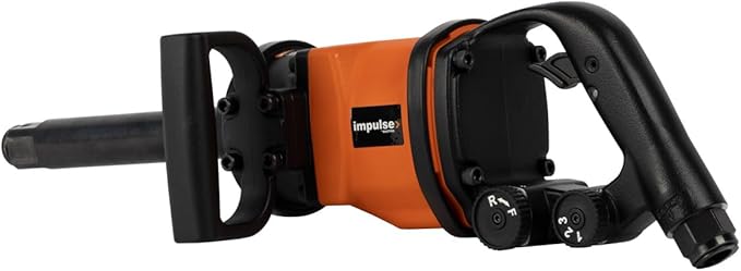 Martins Industries Impulse 1" Truck Impact Wrench 1800 ft-lb, Super Light Weight at 15.6 lb, Ergonomic Handle and Rubber Rest, 3-Speed, Twin Hammer Mechanism, Forward-Reverse