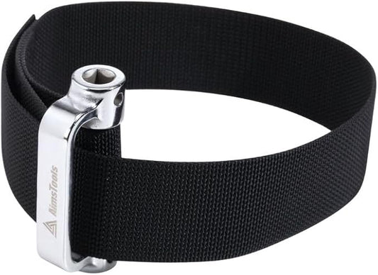 Large Nylon Heavy Duty Strap Oil Filter Wrench Up to 9"(229mm), Fits into Tight Areas, Universal Oil Filter Removal Tool No Slipping for Engine Filters, Conduit, Fittings