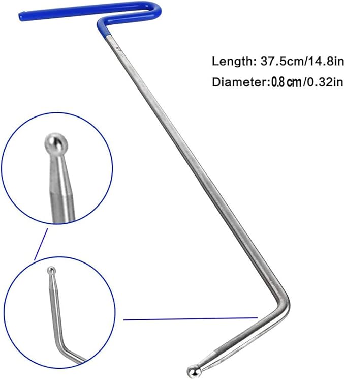 LadyRosian Paintless Dent Removal Rods Kit 18PCS with Rubber Replaceable Heads Tool for Car Body Hail Damage Dent Repair